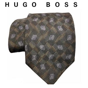NWOT Hugo Boss Brown tan 100% silk Tie